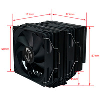 Para PCCOOLER RZ620 CPU blanca cubierta de ánodo de radiador refrigerado por aire torre doble 6 tubo de calor ventilador de ajuste de 3 engranajes compatible con 1700/AM5