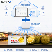 Etiqueta Electrónica de Precio Digital para Estantes, COMPAX 2.66'', Personalizable, Resistente al Polvo y Agua (IP65), para Interiores, con Garantía de 2 Años