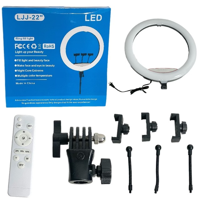 Professional LED Ring Light 22 Inch Touch Control & Remote Adjustable Tripod for Photo & Video Shooting