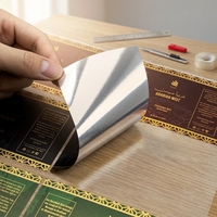 Étiquettes personnalisées imprimées pour rouleaux de thé à la pissenlit, autocollantes marron avec feuille d'or, pour emballage de pots de thé, étanches, 85g