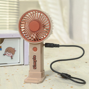 Simple Portable Mini Handheld <b>Fan</b> 5W DC Motor Rechargeable Battery Hands-Free With <b>Stand</b> For Outdoor Use - Product Image 5