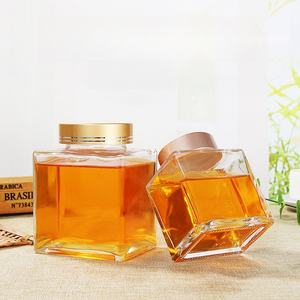 Luxury High Quality Square Glass Honey Packaging Jar 180ml 730ml <strong>Gold</strong> Cap Reusable Thick Glass Container for Canned Food Screw - Product Image 5