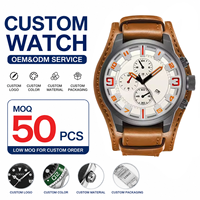 Montre à quartz pour homme Curren 8225 avec logo personnalisé, bracelet en cuir, design élégant, analogique, classique, décontractée, OEM ODM
