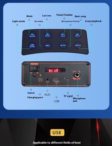 8 inch RGB LED cho <span class=keywords><strong>Bluetooth</strong></span> Karaoke Loa 20 Wát Micro không dây nhảy vuông loa siêu trầm TF cho nhà ngoài trời Pin hoạt động - Product Image 3