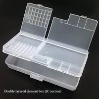 Caja de almacenamiento de piezas de reparación de pantalla multifuncional, caja de plástico de tornillos de teléfono móvil impermeable Doble