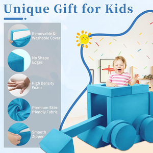 Canapé de jeu modulaire pour enfants, mousse haute densité, formes géométriques, structure d'escalade intérieure, unisexe - Product Image 4