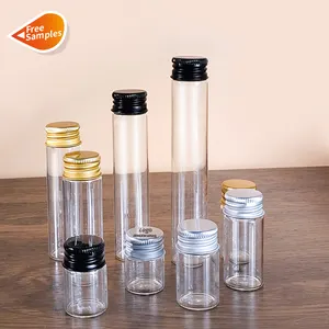 Mini Glass Tube Bottle 22mm Diameter 5ml 10ml 15ml 20ml 25ml Clear Glass Vial Bottle With Aluminium Screw Cap