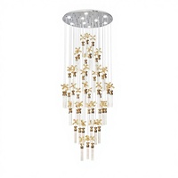 Lustre en cristal personnalisé, grand et long, en forme de tube carré, style moderne, suspension artistique, hauteur réglable, pour hall d'hôtel, villa de luxe
