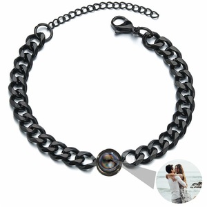 Pulsera de proyección de <span class=keywords><strong>fotos</strong></span> más vendida, pulsera de cadena cubana de acero inoxidable, pulsera de proyección de <span class=keywords><strong>fotos</strong></span> para amantes personalizados DIY - Product Image 3