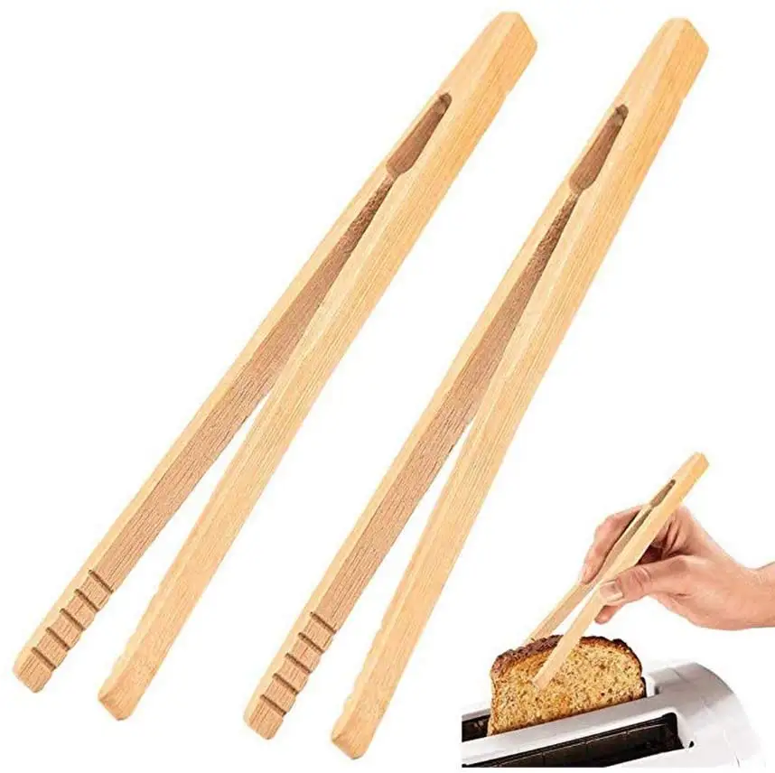 Cucina in legno magnetico accessorio moderno salvaspazio naturale per Toast Home Restaurant frigorifero pinze per Toast in bambù