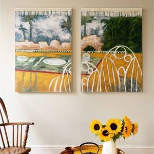 Peinture sur toile décorative de grande taille pour <span class=keywords><strong>salon</strong></span>, art paysager moderne haut de gamme, pour entrée, hall d'entrée, à suspendre verticalement au-dessus du canapé - Product Image 2