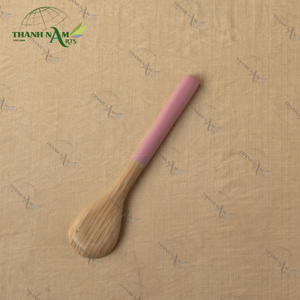 เครื่องใช้บนโต๊ะอาหารไม้ไผ่สีชมพูพาสเทลช้อนคู่สลัดอาหารเย็นบ้านร้านอาหาร - Product Image 2