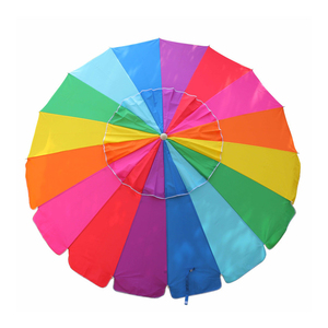 Sombrilla de Playa Colorida Personalizada con Función de Inclinación, Sombrilla Grande de Arcoíris para Playa, Piscina, Patio - Product Image 4