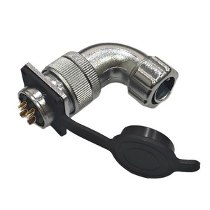 Conector de Aviación Tipo Codo WS24 de 2, 3, 4, 9, 10, 12, 15 y 19 Pines, Chapado en Oro, Carcasa de Aleación de Zinc - Product Image 1