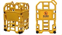Barrière d'entretien d'ascenseur pliable réfléchissante en PEHD jaune de qualité ingénierie, protection IP67 portable, sécurité mobile en 4 parties