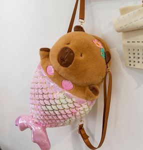 Mochilas de Peluche de Capibara al por Mayor, Relleno de Algodón PP, Material de Peluche Corto, Muñecos Abrazables para Jóvenes - Product Image 4