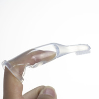 Commercio all'ingrosso di New Design Morbido Per Bambini della Gomma di Silicone Del Bambino Dito Spazzolino Da Denti con la Scatola