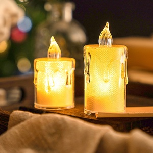 Bougies chauffe-plat électroniques coniques à <span class=keywords><strong>LED</strong></span> <span class=keywords><strong>Lampe</strong></span> d'ambiance chaude sans feu à piles longue durée - Product Image 3