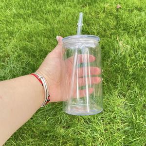 Vaso Irrompible de PET Transparente para Bebidas Frías, Cerveza, 16oz, Plástico Acrílico con Pajita para Transferencia UV DTF, Envío desde Almacén en EE. UU. - Product Image 2