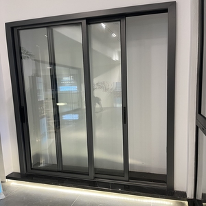 Professionelle Kommerzielle Postmoderne Innen-Schiebetüren aus Glas Haupt-Doppelverglaste Balkon-Aluminiumtüren Fiberglas Wasserdicht - Product Image 2