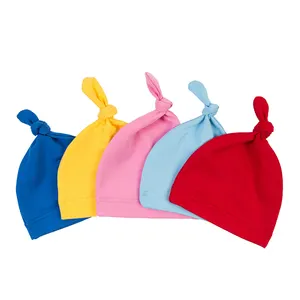 Детские шапки для новорожденных-мягкие с узлом для младенцев 0-6 месяцев мальчиков и девочек