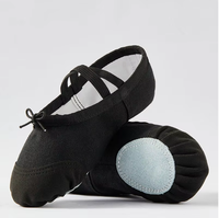 Ballerines classiques Tan et blanches chaussures de danse de ballet en toile marron pour femmes, filles et enfants