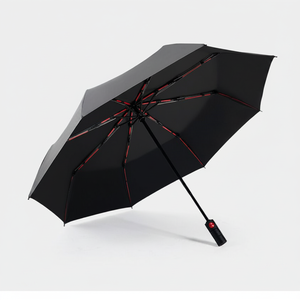 23 Zoll Maßgefertigtes Rotes Fiberglas-Sonnenschirm mit UV-Schutz, Wasserdicht, Tragbar, Kompakt, Automatisch, für Reisen, Sonne und Regen, für Erwachsene, Dreifach Faltbar - Product Image 2