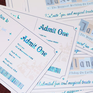 Tarjeta <span class=keywords><strong>de</strong></span> Invitación Personalizada para Parque <span class=keywords><strong>de</strong></span> Atracciones con Estampado Láser Azul Único para <span class=keywords><strong>Cumpleaños</strong></span> y Bodas - Product Image 2