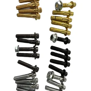 M7 * 32和M8*32铬银金色黑色车轮螺栓，用于组装3 pcs 2 pcs锻造车轮