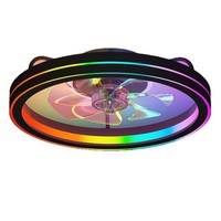 Ventilateur de plafond intelligent moderne et minimaliste pour chambre et salon, avec éclairage dimmable en ABS, idéal pour l'export.