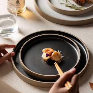 Creative <strong>Clay</strong> Handmade Household Vegetable <strong>Plate</strong> 6/8/10/12 Inch Steak <strong>Plate</strong> Hotel Restaurant Large <strong>Plate</strong> - Product Image 1