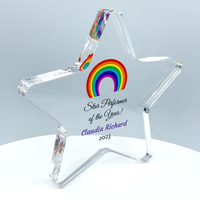 Plaques de récompense en acrylique transparent personnalisées, épaisses de 25 mm, écologiques, gravées au laser, blocs de trophées vierges