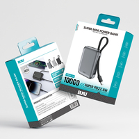 Batterie externe personnalisée avec logo, 10000 mAh, format compact, avec câble Type C, cordon, affichage LED 22,5 W