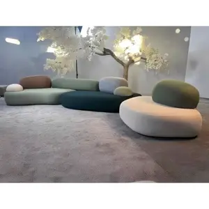 Desain master sederhana Modern kepribadian kreatif kerikil kecil kombinasi modular kustomisasi sofa kain berbentuk khusus