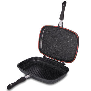RAF doppio lato Non aderente teglia griglia padella per arrostire la frittura e la cottura con bordo sigillato e manico resistente al calore - Product Image 1