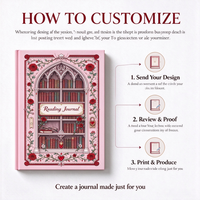 Carnet de lecture gothique rose personnalisé avec motif de roses pour les amateurs de livres
