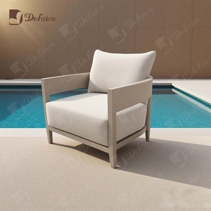<span class=keywords><strong>Causeuse</strong></span> d'extérieur deux places de style moderne Mobilier de patio en aluminium coulé avec canapé en tissu imperméable Ensemble pour cour intérieure - Product Image 6