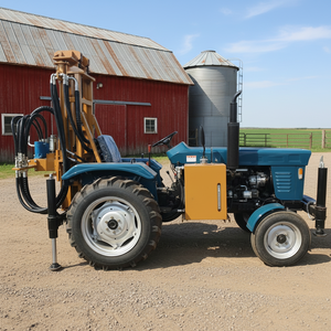 Foreuse mobile pneumatique DTH sur roues <span class=keywords><strong>pour</strong></span> puits d'eau, 200 m, <span class=keywords><strong>pour</strong></span> forage de puits, avec <span class=keywords><strong>pompe</strong></span> agricole - Product Image 3