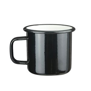 Mug en émail vierge en forme de V pour sublimation, sans anse, avec rebord en acier inoxydable, pour promotion, blanc, noir, personnalisable - Product Image 2