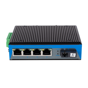 Convertidor de medios industrial de fibra óptica de alta velocidad de 1.25G con 1 puerto Ethernet 1.25G SFP+ a 4 RJ45 POE - Product Image 1
