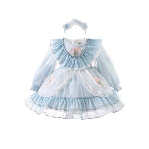 Abito Formale Lolita per Ragazze - Vestito da Principessa a Maniche Lunghe - Orlo Arricciato, Bordi in Pizzo, Dettagli in Paillettes in Poliestere - Product Image 5