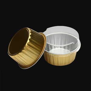 ภาชนะอลูมิเนียมฟอยล์กลมแบบใช้แล้วทิ้ง125มล. ถาดทำเค้กพร้อมฝาปิดชุดอบจานและกระทะสำหรับอบ - Product Image 4