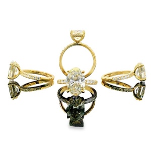 Bijoux Qinglong, prix d'usine bas, or pur 14 carats, diamant de laboratoire ovale 1 carat VVS, bijoux de luxe pour femmes - Product Image 1