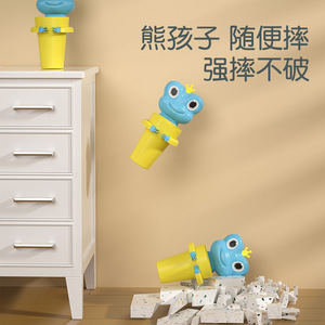 Support mural de rangement pour salle de bain en forme de grenouille de dessin animé avec ventouse, porte-brosse à dents, porte-savon et porte-serviette pour enfants - Product Image 4