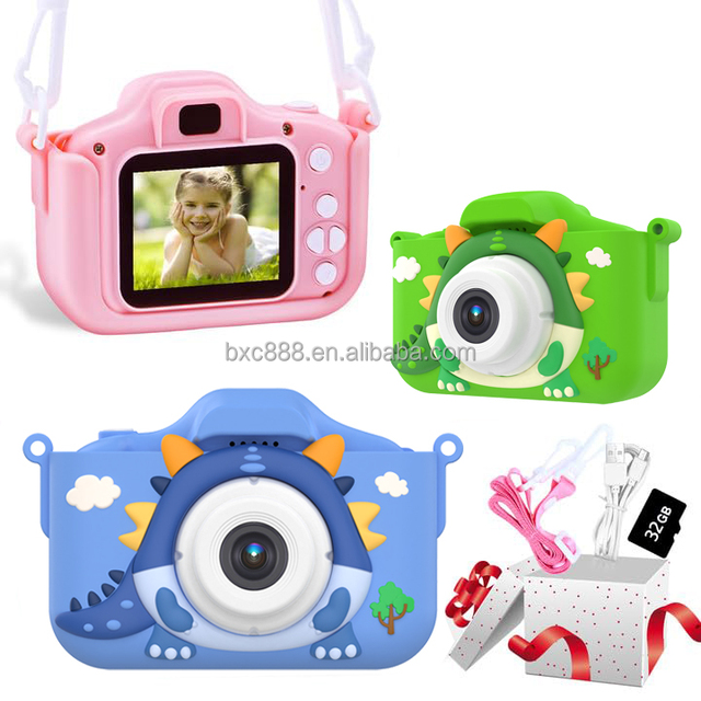 X12S Best Popular Mini 2 Inch Kids Digital Video Camera 1080P Dinosaur Cartoon Imaging CMOS Sensor Best Children Toys