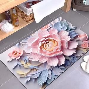 Dreidimensionale Blumen-Diatomenschlamm-Bodenmatte Saugfähige Rutschfeste Fußmatte Stoffteppich Maschinenwaschbare Badezimmermatte - Product Image 5