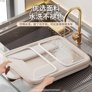 Boîte de rangement pliable en tissu pour vêtements en coton et lin Tianshan, panier de rangement rectangulaire pour pantalons, couleur unie - Product Image 2