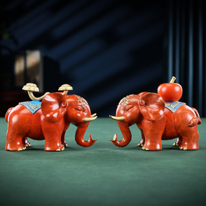 Copper World <b>Elephant</b> Figurine Red Handmade Auspicious <b>Decor</b> Office Desk Gift - Product Image 1