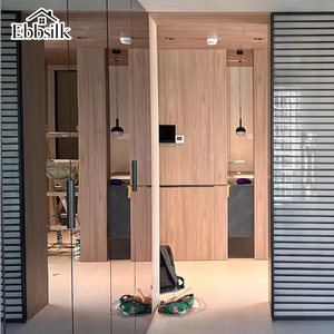 Armoire de buanderie intégrée de luxe sur mesure avec lave-linge <span class=keywords><strong>et</strong></span> sèche-linge, <span class=keywords><strong>bois</strong></span> <span class=keywords><strong>noir</strong></span> haut de gamme pour le rangement de la buanderie - Product Image 3