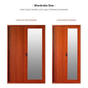 Armario Metálico <span class=keywords><strong>de</strong></span> Dos Puertas Corredizas con Espejo, Diseño Personalizado para Dormitorio, Color Madera, Impreso, <span class=keywords><strong>de</strong></span> Alta Calidad Premium - Product Image 5
